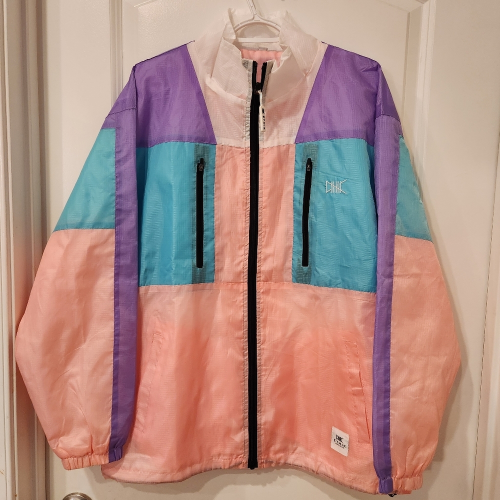 Ethik Retro Colorblock Windbreaker Jacket Pastel